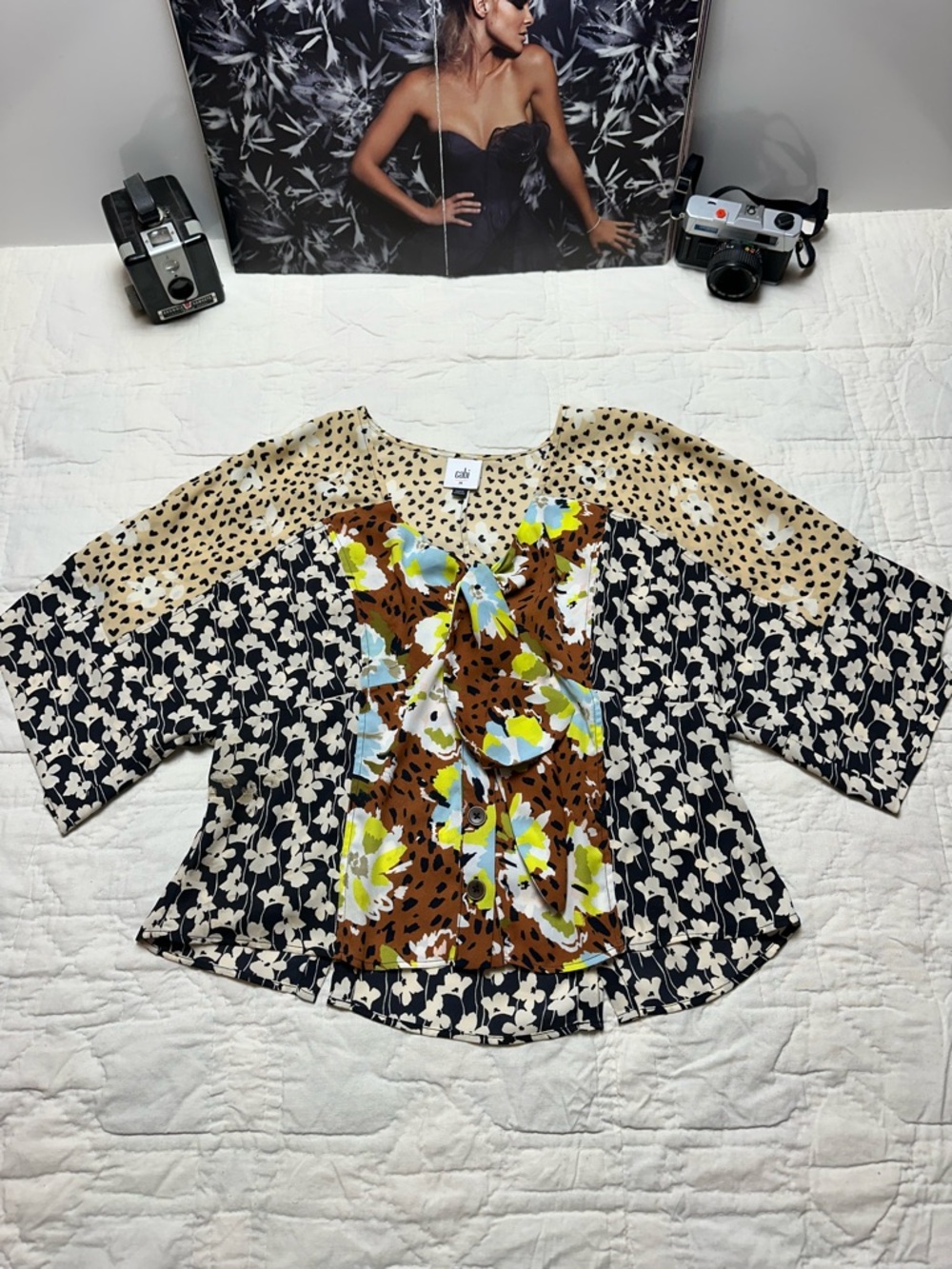 Eclectic Patchwork Blouse | Mixed Print Button Front · CAbi